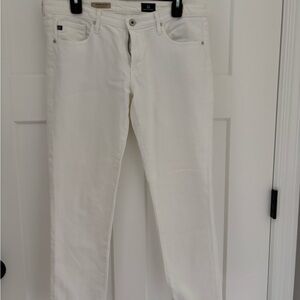 Ag Adriano Goldschmied White Ankle Cropped Jeans